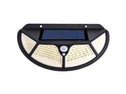 Lurelia Luminária Solar De Rua Com 1,43 W, Sensor Pir, 3 Modos, Ip65, Preto, Para Exterior