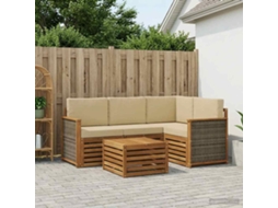 Vidaxl Conjunto De Sofás Para Exterior 5 Unid. Natural E Bege