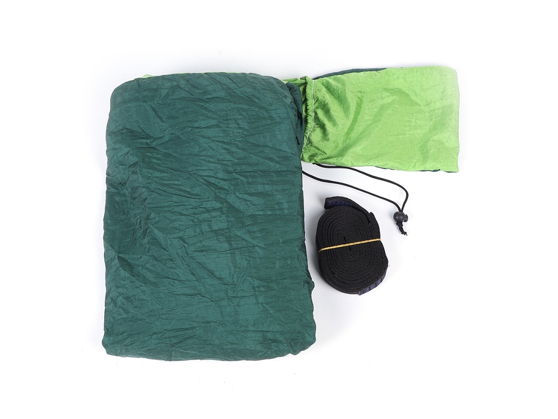 Rede de camping portátil, cama suspensa, com alça para árvore, verde claro e azul escuro CHABERLU