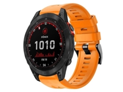Lurelia Pulseira, Compatível Com Garmin Fenix 7 Laranja Silicone