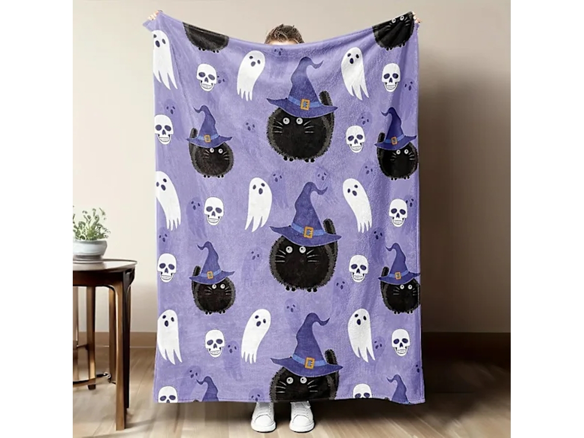 Cobertor Fantasma Rosa E Branco, Cobertor Fantasma De Halloween, Cobertor De Flanela Com Estampa Fantasma, Cobertor Aconchegante P-aquaforge