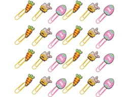 Clips De Papel Ciieeo Para A Páscoa, 30 Unidades, Com Desenhos De Coelho, Cenoura E Ovo Clips Decorativos Em Pvc Para
