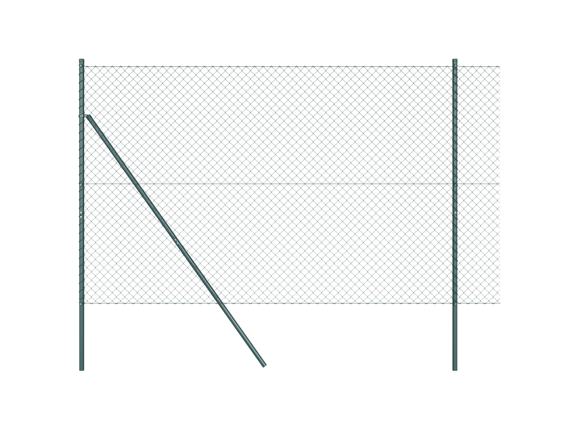 Conjunto 1 Poste De Cerca Vidaxl Verde Aço (10 X 1,6 M)