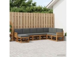 Vidaxl Conjunto De Sofás Para Exterior 8 Unid. Natural E Antracite
