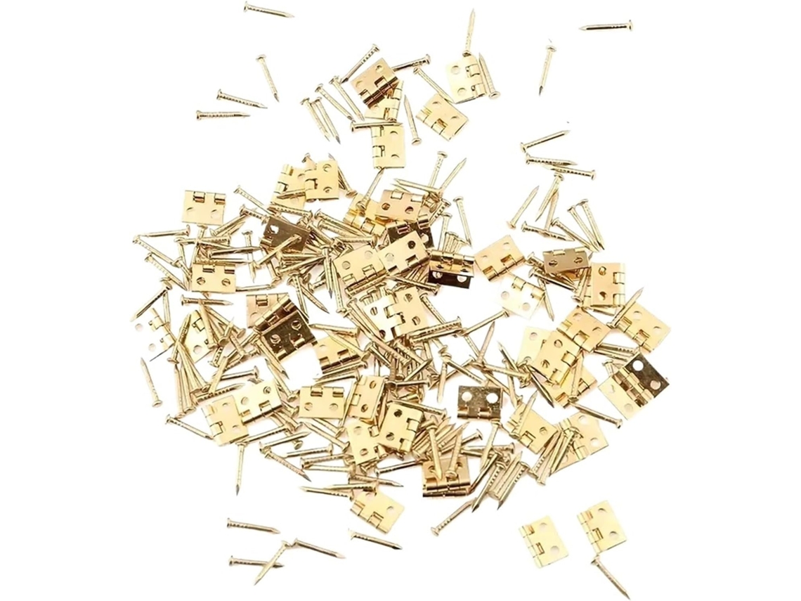 Dobradiças Para Caixa De Joias 100 200 Peças Mini Dobradiça Angular Acessórios Móveis Suporte Vitrine Armários Diy