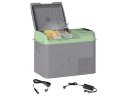 Geleira Portátil Elétrica 24,2l, 20℃ a +20℃, 12v/24v, com Rodas e Ecrã Led 60,2x33,4x41,4 Cm Cinza Verde