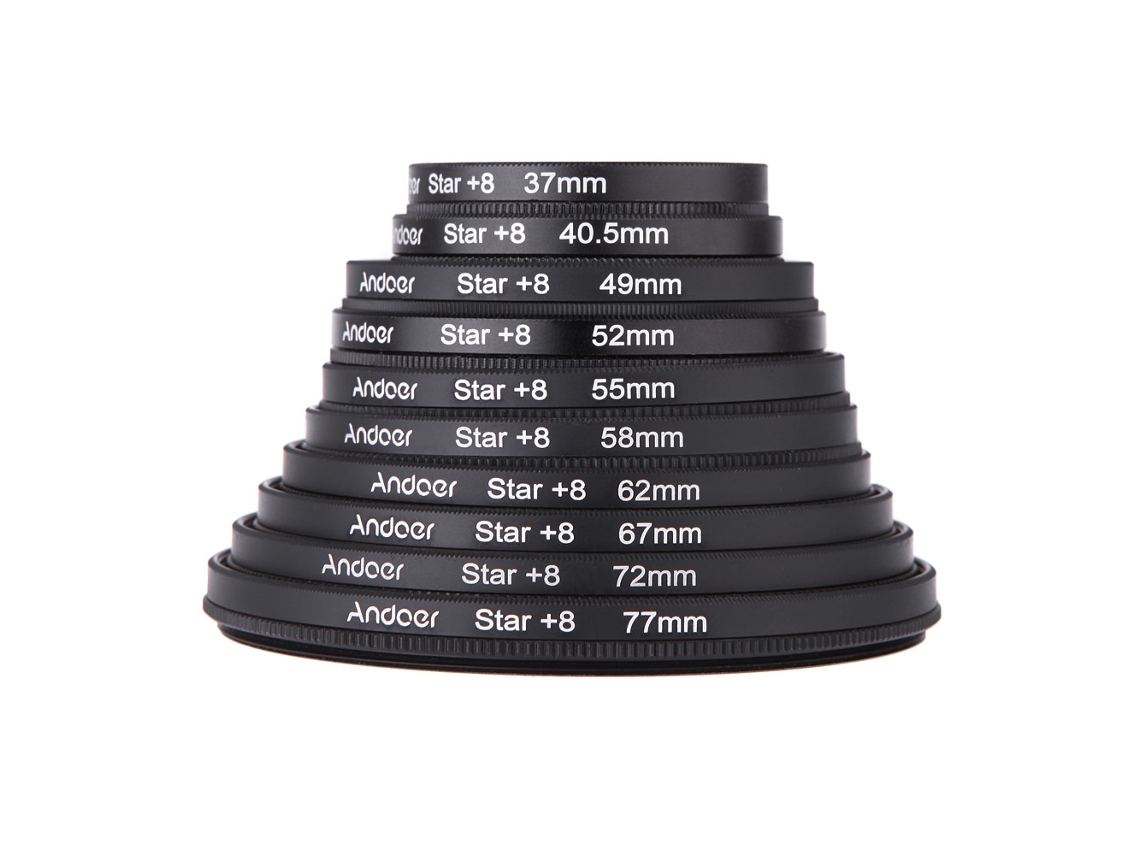 Kit De Filtros 67mm Andoer: Uv + Cpl + Filtro Estrela 8 Pontos Com Estojo Para Lentes Dslr Canon Nikon Sony