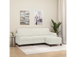 Sofá 3 Lugares HARLANV1 com apoio de pés veludo creme 180cm