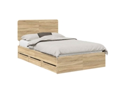 Estrutura de Cama com Gaveta MAISON EXCLUSIVE Carvalho Sonoma 120 X 190 cm