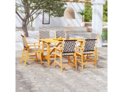Vidaxl 7 Pcs Conjunto De Jantar Para Jardim Madeira De Acácia Maciça