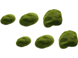 Kit de 6 Pedras Artificiais de Musgo Healeved para Decoração de Jardim e Gramado, Ecológicas e Leves, Simulação Feita CHABERLU