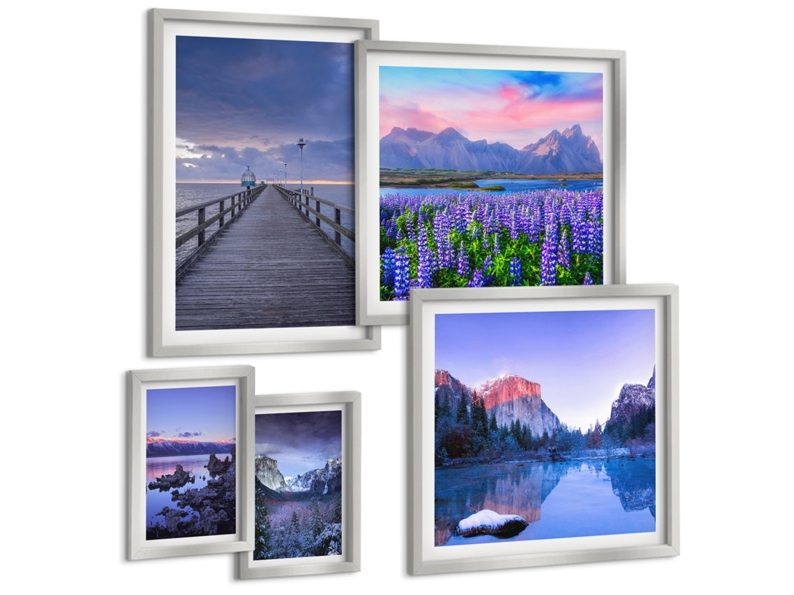 Conjunto De Pinturas Texturas Desgastadas, Moderno Moldura Preta Imagens Para Um Quarto Infantil Espelharte (conjunto De 5 Imagens)
