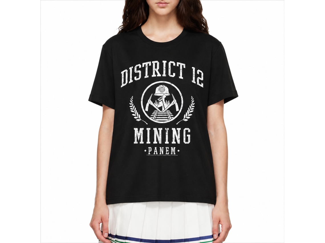 Rockinstone Hunger Games Movie D12 Mining Black Adult T-shirt Size:xxxl