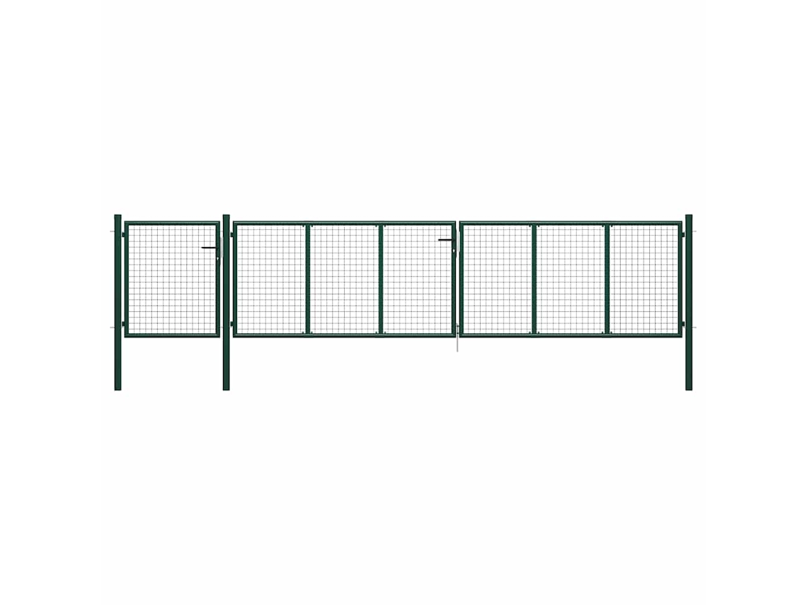 Vidaxl Portão De Jardim Em Aço 500 X 75 Cm Verde