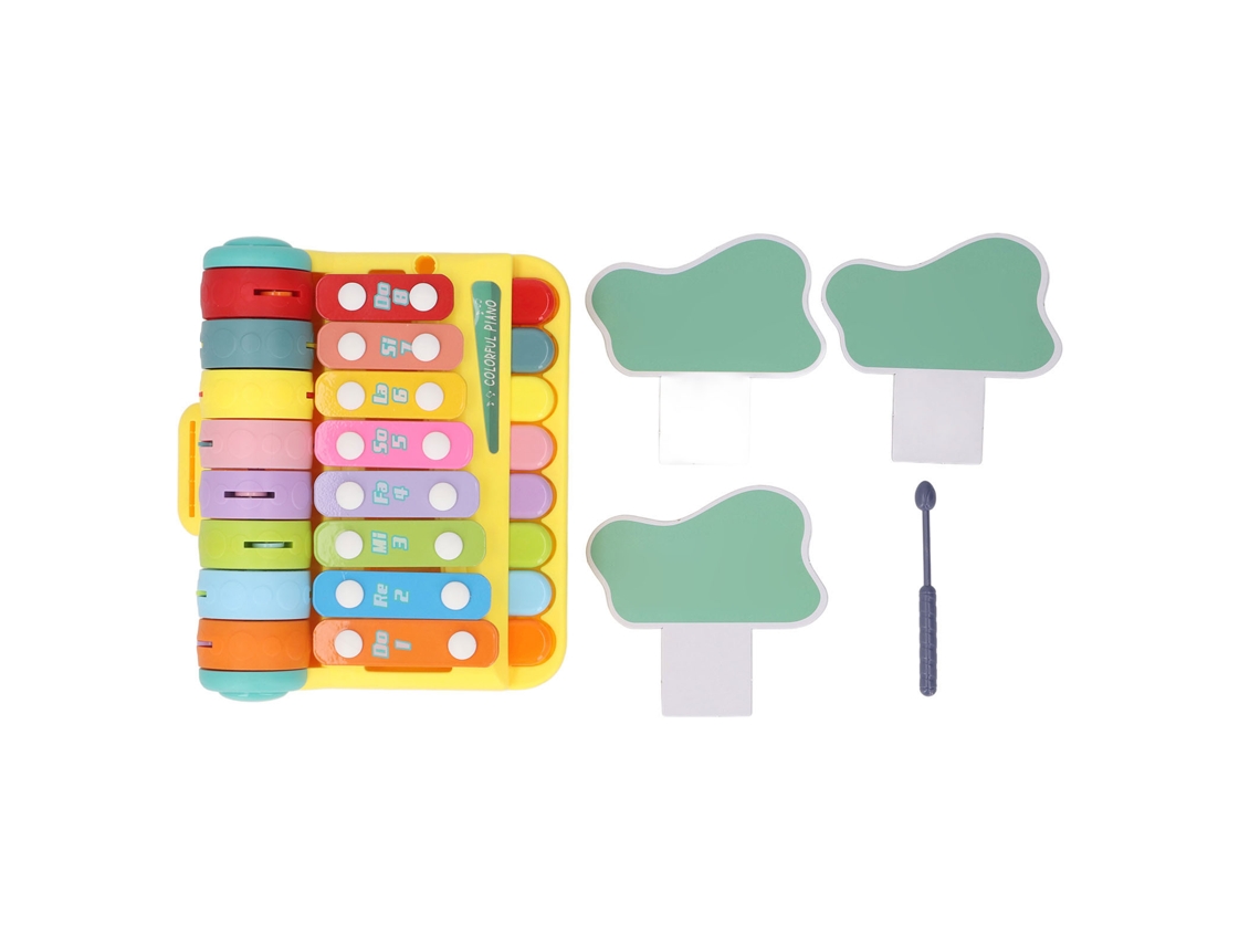 Mali brinquedo Piano de Batida Manual Portátil para Bebês Educativo Musical Amarelo