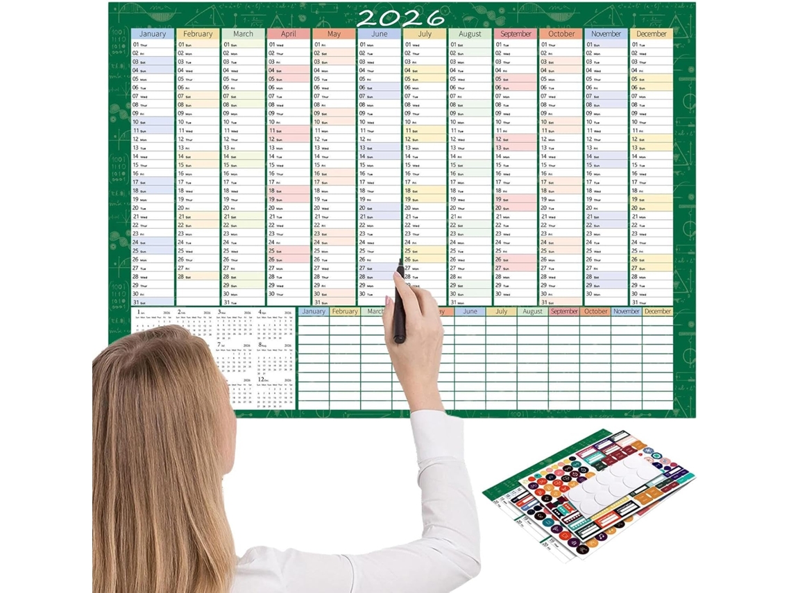 Calendário De Parede Anual Com Metas, Planejamento E Acompanhamento.