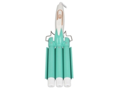 Modelador De Cachos Waver Com Três Barris Em Cerâmica Para Uso Doméstico E Profissional, Verde, Tamanho P, Plugue Americano 100 240v Hengjian