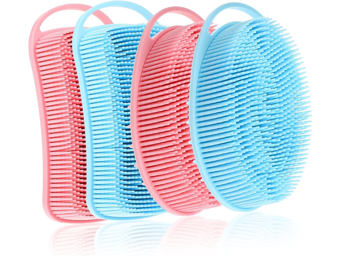 Lurelia Conjunto De 4 Escovas De Silicone Para Duche, Silicone Macio, Dupla Face E Cerdas Macias