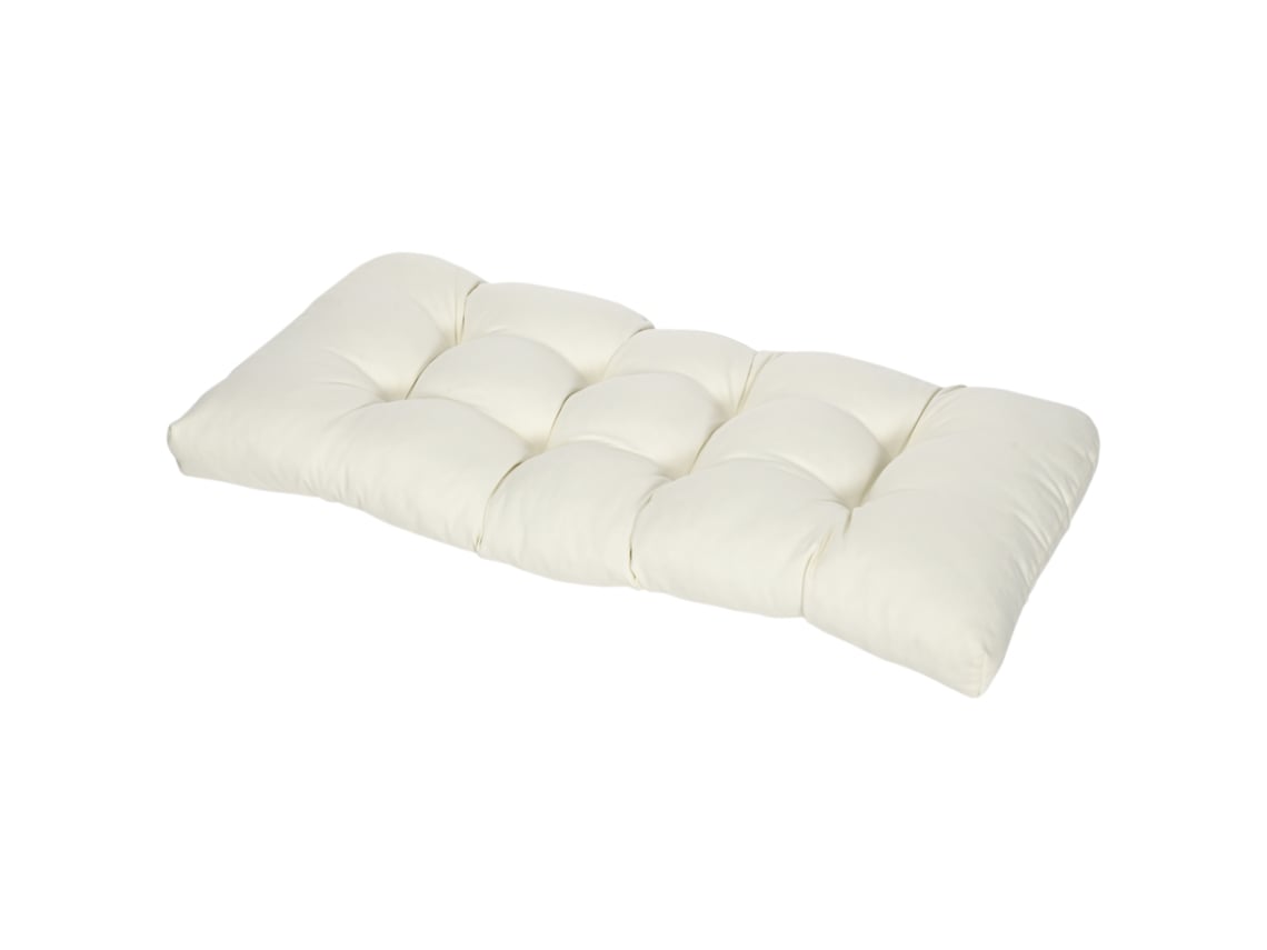 Almofada Para Bancos De 2 Lugares Almofada Retangular 110x48x8 Cm Creme, Resistente