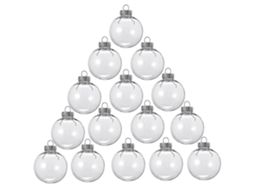 Conjunto De 15 Bolas De Natal Redondas E Transparentes, Para Encher E Decorar Sua Árvore De Natal. Feitas De Plástico. Hengjian