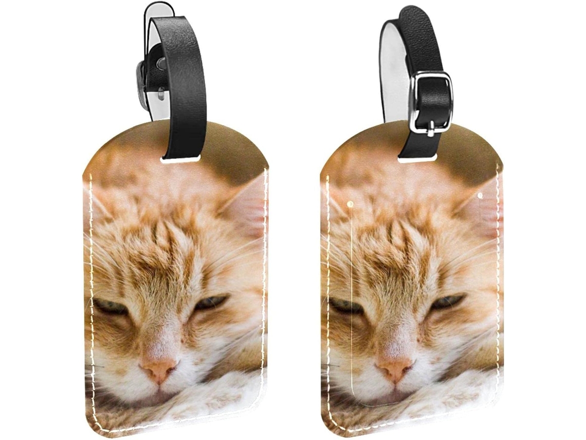 Conjunto De 2 Etiquetas Bagagem Viagem Com Estampa Gato Bolsas, Malas, Sacolas E Bagagens, Com Alças De Segurança