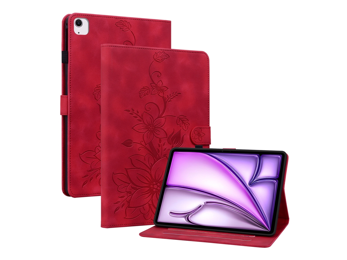 Capa Panoona Para Ipad Pro De 11 Polegadas (m5) 2025 / (m4) 2024, Com Visualização Magnética Em Múltiplos Ângulos Vermelho