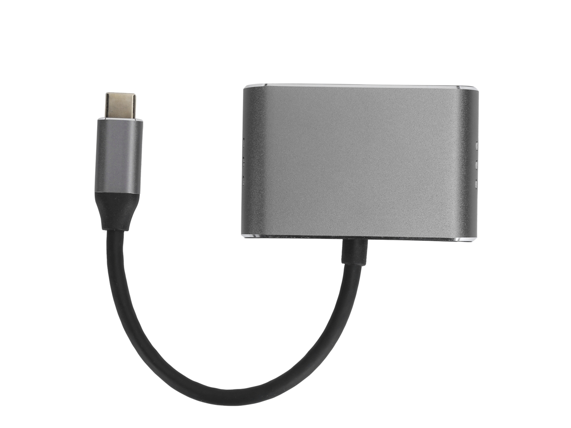 Hub De Estação De Conexão Type-c 5 Em 1 Com Hdmi, Vga, Usb3.0, Carregamento Pd E Áudio 3.5mm Para Laptop