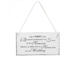 Placa de Madeira Pendurada para Casamento com Frase "porque Alguém Que Amamos Está no Céu" Decoração e Lembrança com S/MARCA