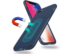 Capa Lite Adsorção Graus para Apple, Huawei Iphone 6 Plus/6S Plus HONGWE. Vidro Temperado Magnética Transparente