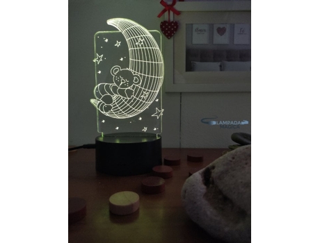 Candeeiro 3d Lua Lâmpada Mágica