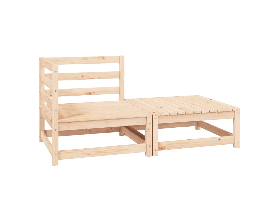 Conjunto de 2 Móveis de Jardim com Almofadões de Plástico Branco HARLANV1