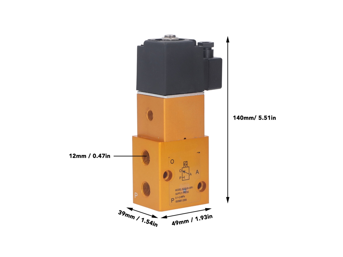 Válvula Solenoide De 3 Vias E 2 Posições Laxiscreed Com Interface G1/4 E Diâmetro De 8mm