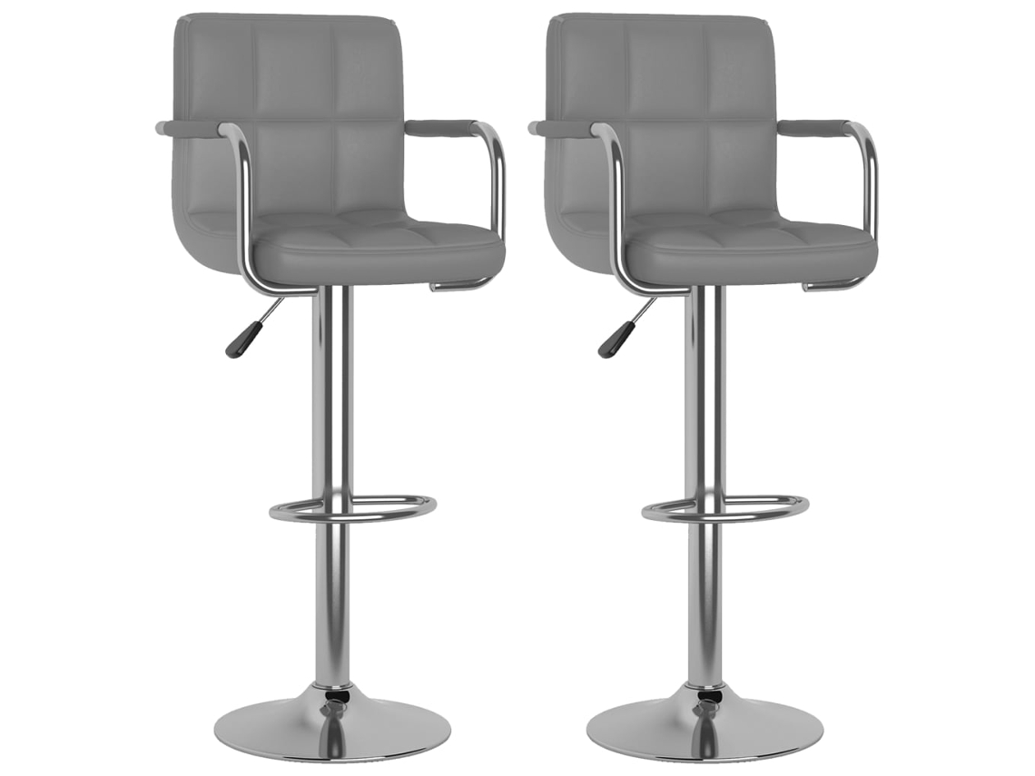 Bancos de Bar 2 Pcs Couro Artificial Cinzento MAISON EXCLUSIVE