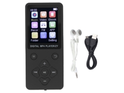Aetheria reprodutor Mp3 Mp4 com Tela Colorida 1,8 Polegadas Bt5.0 Som Hifi Portátil Preto
