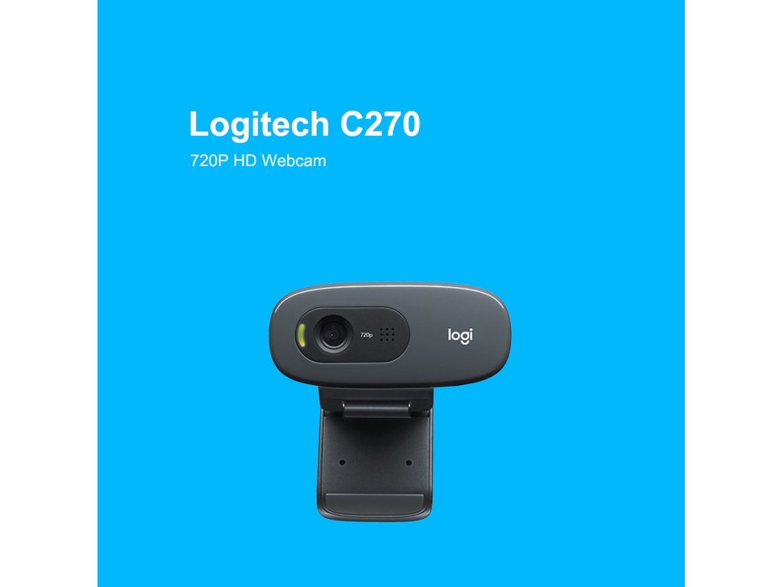Logitech C270 Webcam De Tela Larga 720p Para Chamadas De Vídeo, Gravação, Laptop, Câmera De Pc