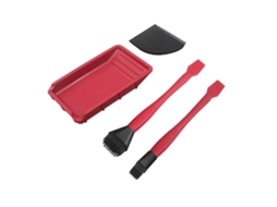 Kit De Ferramentas De Cola Para Carpintaria De Silicone, 4 Peças: Pincéis, Lâmina Fina, Raspador Plano E Bandeja