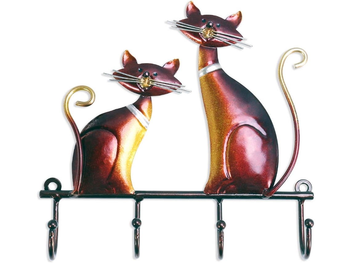 Gancho Metal Para Parede Porta Chaves Cabide Decorativo Com Design De Gato Suporte Para Chaves