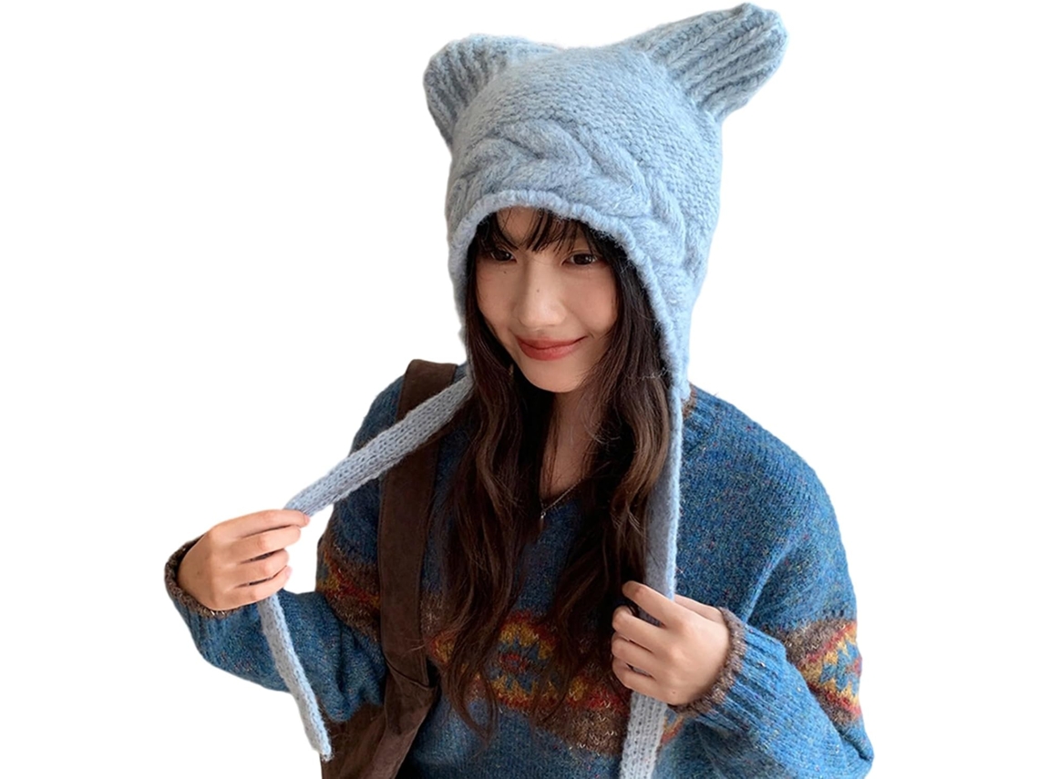 Gorro Feminino com Protetores de Orelha para Inverno, Ciclismo, Escalada e Esqui SFUSHOS