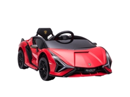 Carrinho Elétrico Lamborghini 12v, 2 Modos Direção, Controle Remoto, Mp3, Metal Vermelho. Cs