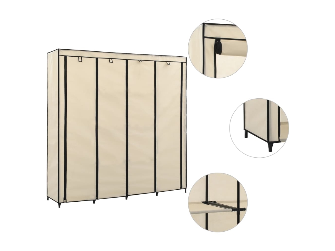 Conjunto 1 Wardrobe, Wardrobes Vidaxl Creme Tecido (n/a)