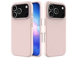 Capa De Silicone Rosa Para Iphone 17 Pro
