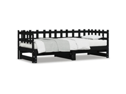Sofá cama de Puxar 2x Cm Pinho Maciço Preto MAISON EXCLUSIVE (90x200)
