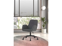 Cadeira de Estudo HISPANOHOGAR Mael Tecido Cinzento Mesclado com Rodas 82-90X61X64 Cm