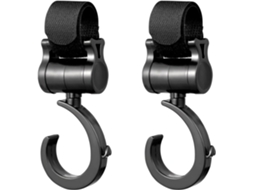 Gancho para Carrinho de Bebê para Bolsas e Sacolas, 2 Peças, Preto AQUAFORGE