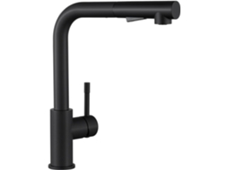 Torneira Misturadora De Cozinha, Misturador De Pia Em Aço Inoxidável Preto Fosco, Preta, Extensível Com Bico, Fácil De Instalar