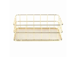 Cesto De Armazenamento De Ferro Dourado Para Organizar Mesa