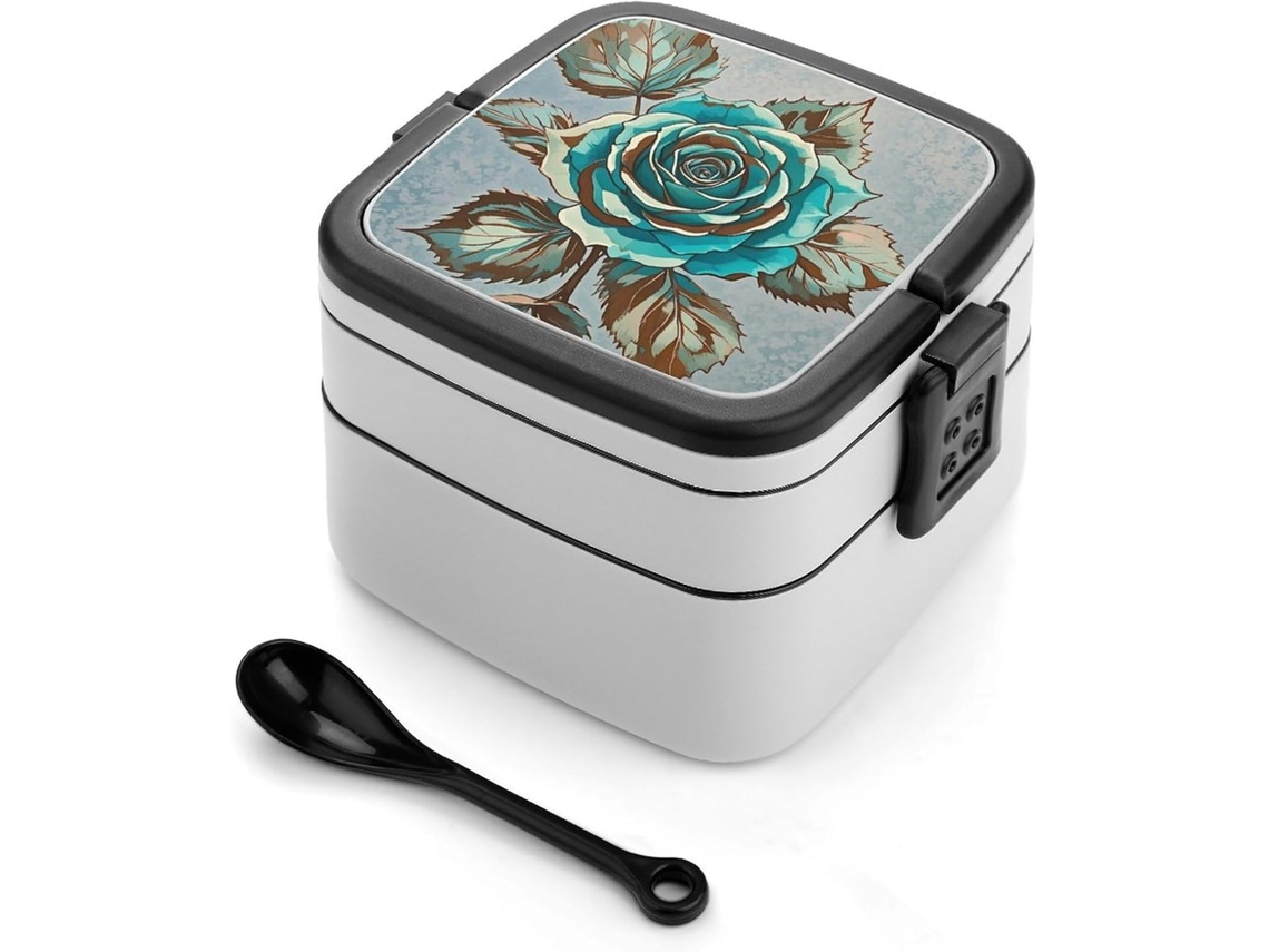 Lancheira Para Adultos Com Colher, Recipiente Fofo E Empilhável De Camada Dupla, À Prova De Vazamentos, Estilo Bento