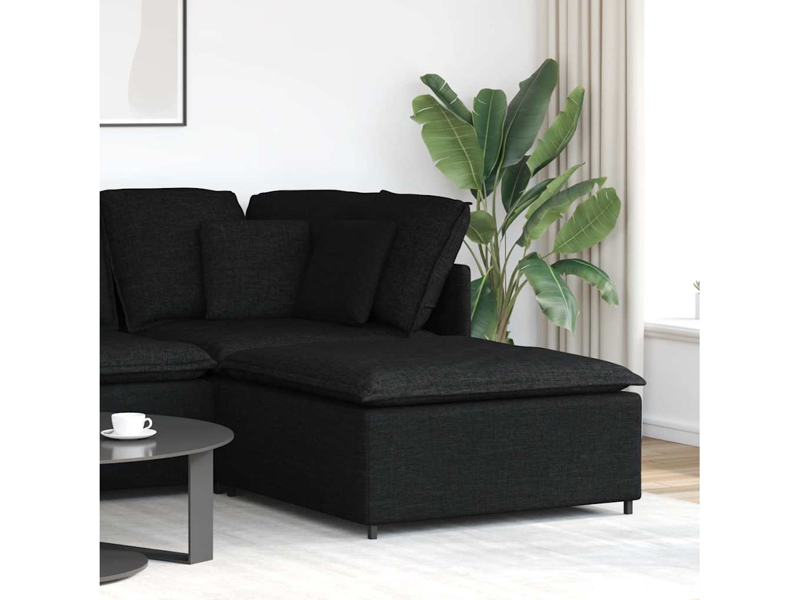 Vidaxl Módulo De Pufe Modular Para Sofá Preto 100x100x48 Cm