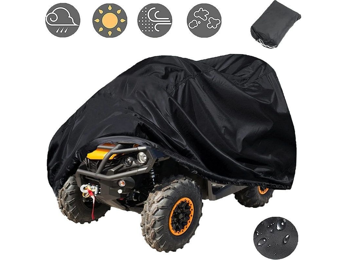 Tapa Atv Exterior 210d Impermeable Antiviento Anti-uv Para Moto Cuadriciclo 210x120x115cm