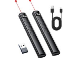 Comando de Apresentação ZRUXE 2 Pack Laser Vermelho Recarregável Usb c 2.4ghz Led Indicador de Bateria Ideal para Escritório e Sala de Aula